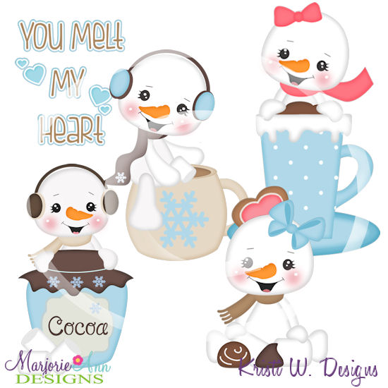 You Melt My Heart Snowmen 3 SVG Cutting Files + Clipart - Click Image to Close